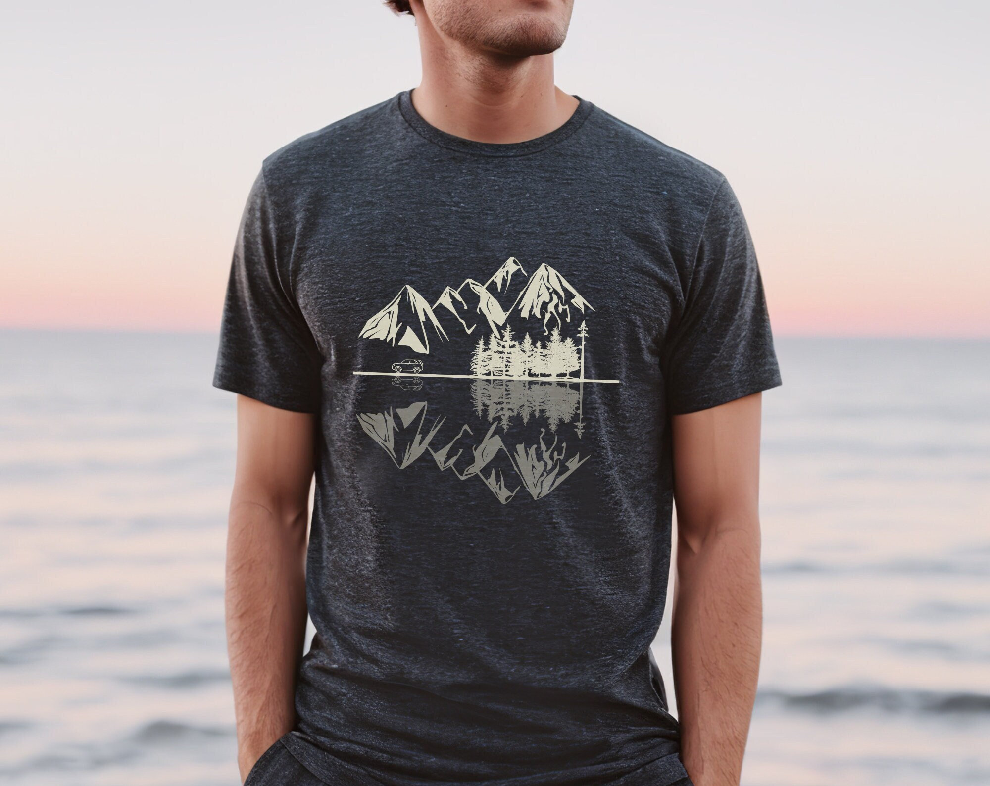 Overlanding Adventure Camping Tshirt | Pacific Northwest Mountains, Pine Tree, Lake Tee Shirt | Gift For Camper, Hiker, Nature Lover | PNW