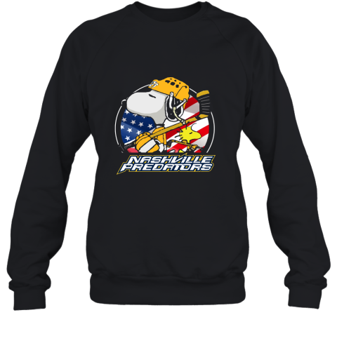 Nashville Predators Ice Hockey Snoopy And Woodstock 2D Sweatshirt