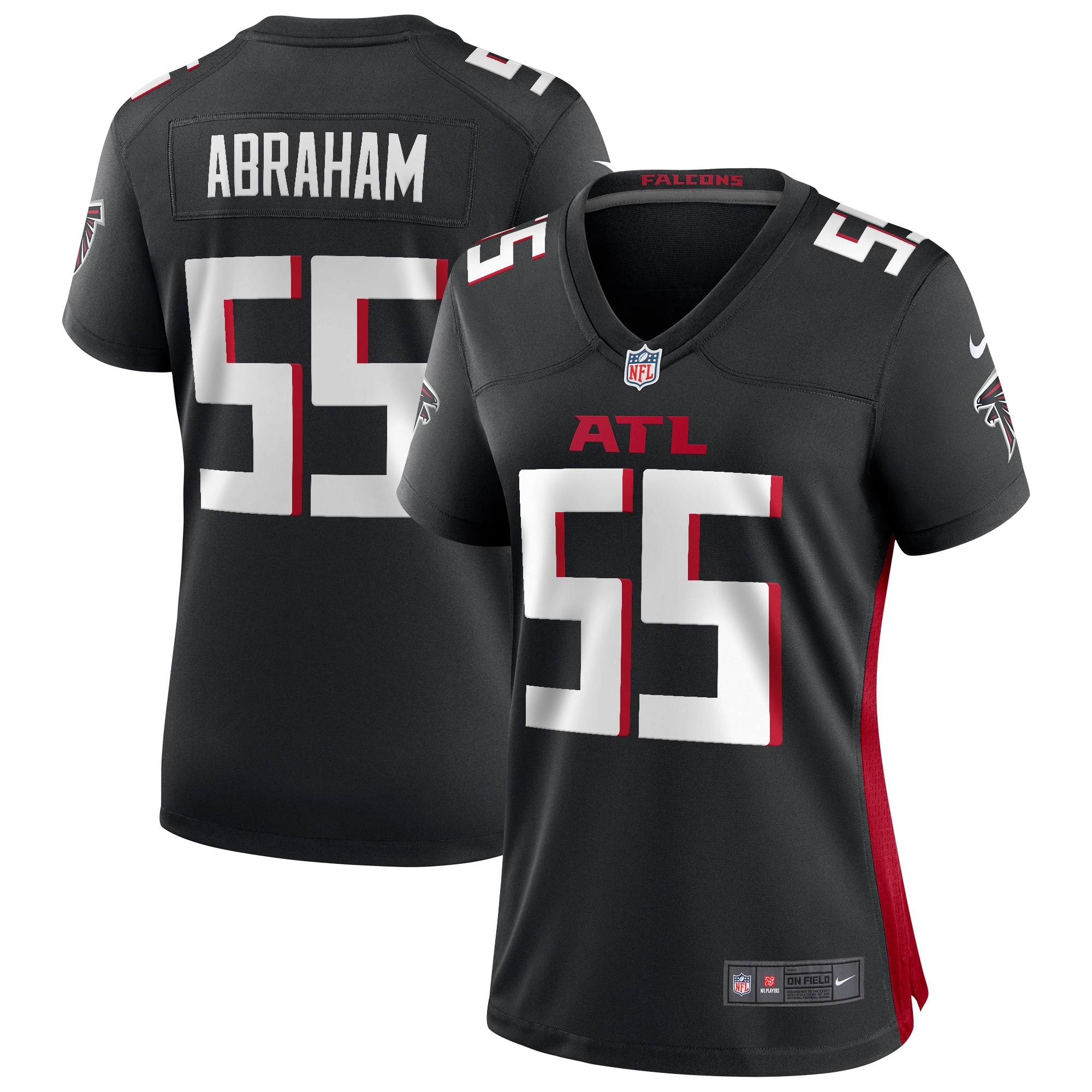 Women’s Atlanta Falcons John Abraham Black Game Retired Player Jersey