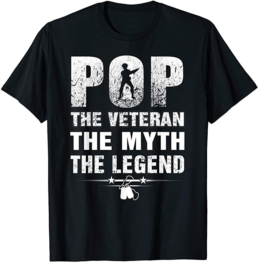 Vintage Pop Veteran The Legend Tee Fathers Day T-Shirt