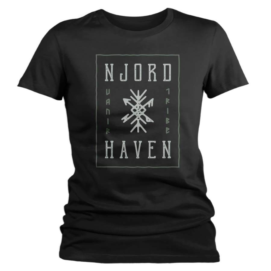 Women’s Viking T Shirt Njord Haven Viking Shirt Vanir Shirts Runes Shirt Vintage Graphic Tee Ancient Rune Glyph