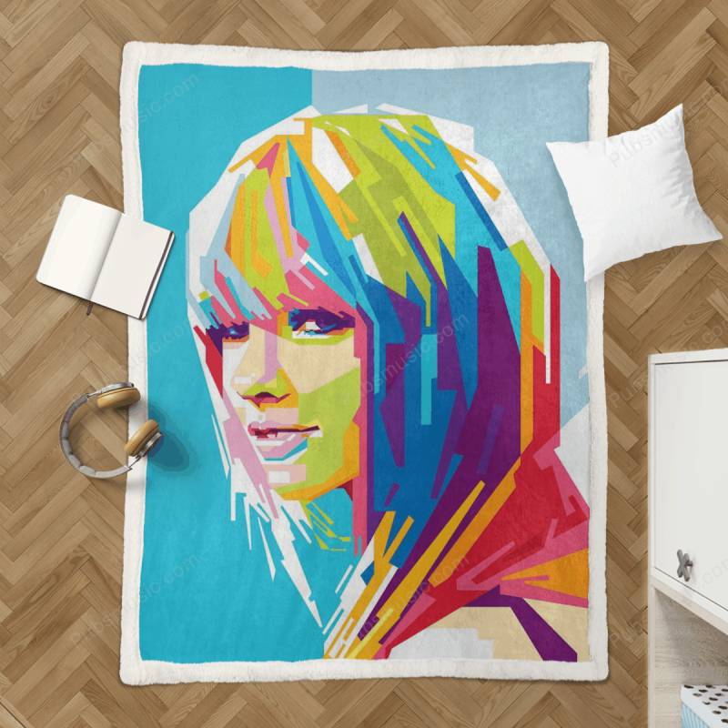 Taylor Swift illustration – Musicians Pop Art Sherpa Fleece Blanket