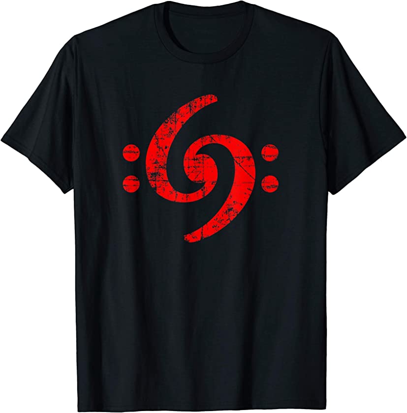 Bass Clef 69 (Vintage Red) Bassist Bass Player T-Shirt