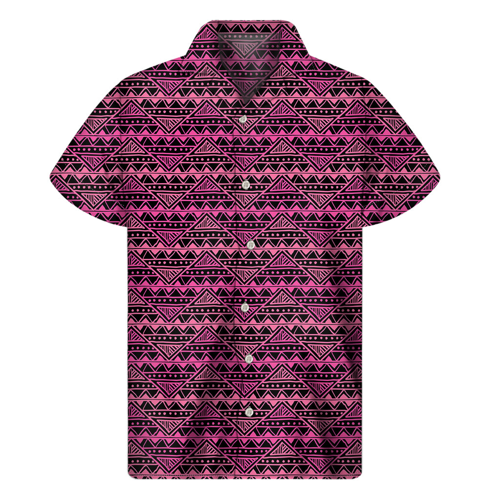 Pink African Ethnic Pattern Print Men’S Short Sleeve Shirt