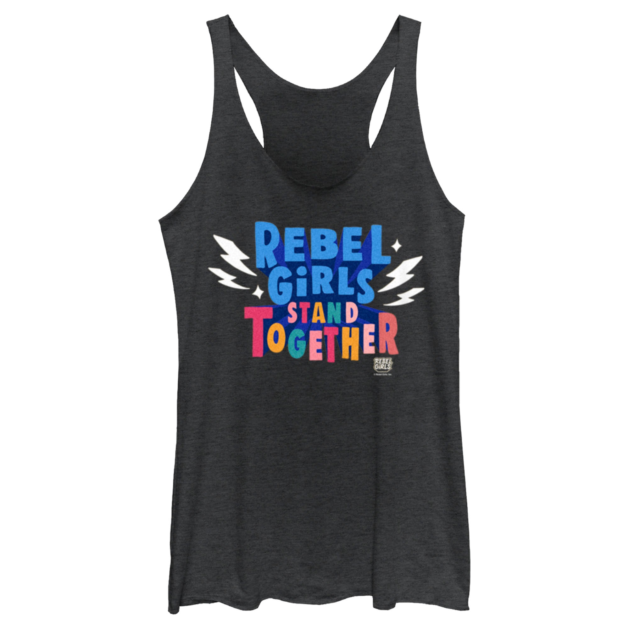 Women’S Rebel Girls Stand Together Colorful Logo Racerback Tank Top