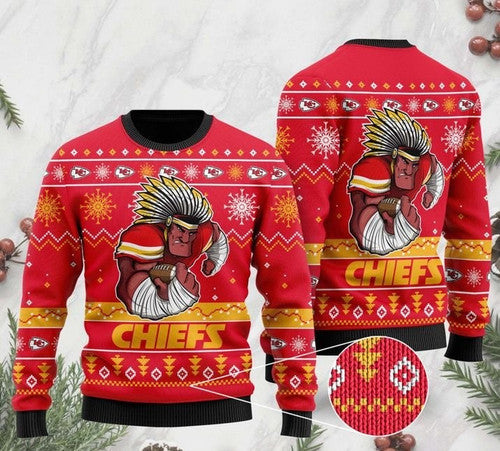 [High Quality] The Kansas City Chiefs Football Team Christmas Ugly Sweater