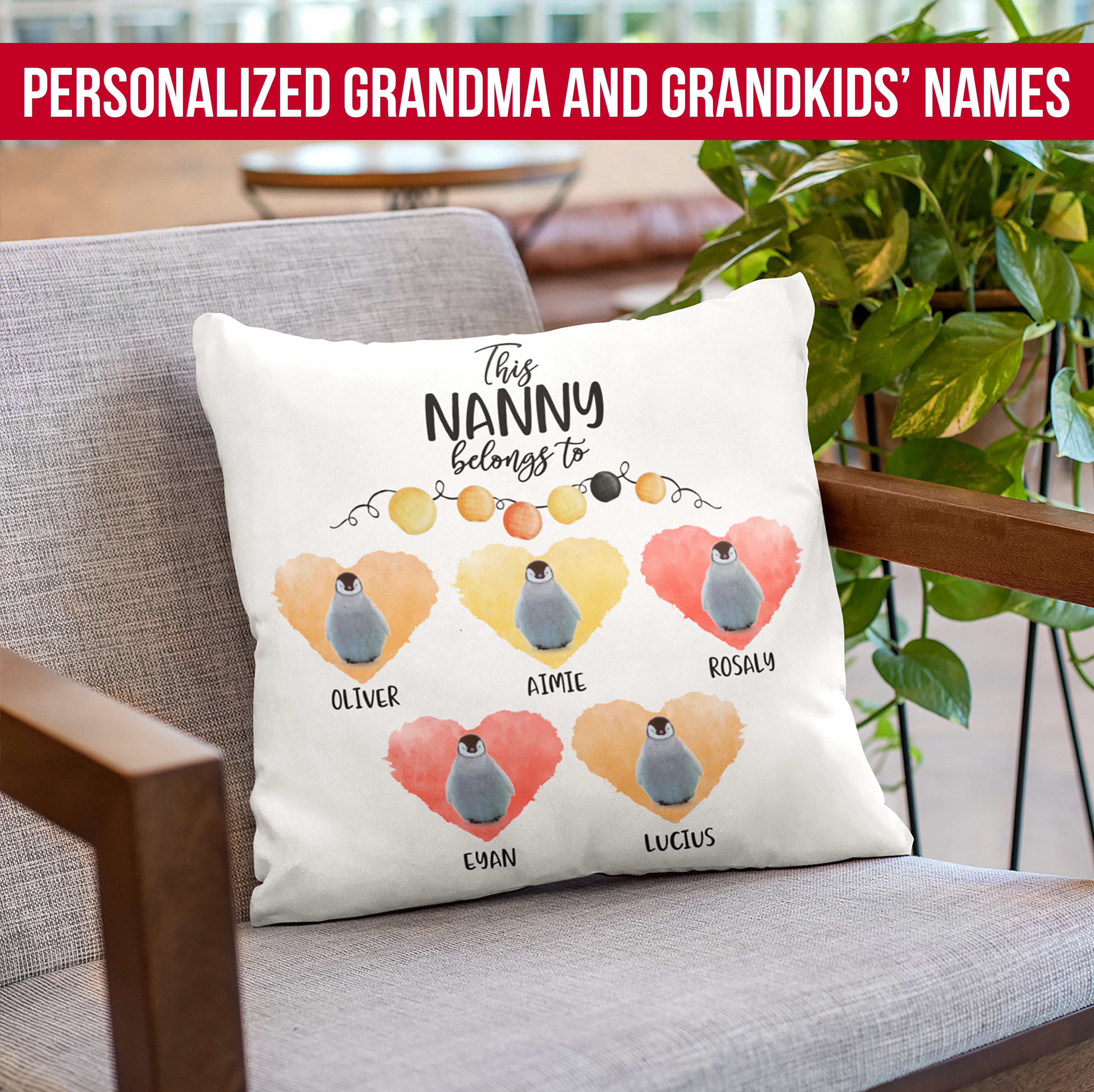 Dng Fashion ‘S Mother Day Gift Pillow This Grandma Belongs To Custom Name Penguins 311 – Canvas Pillow