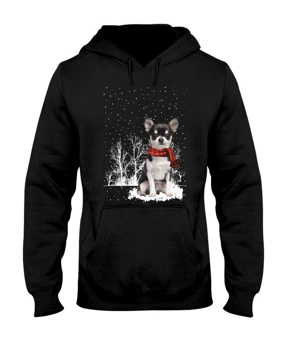 Snow Scarf – Black N White Chihuahua Hooded Sweatshirt