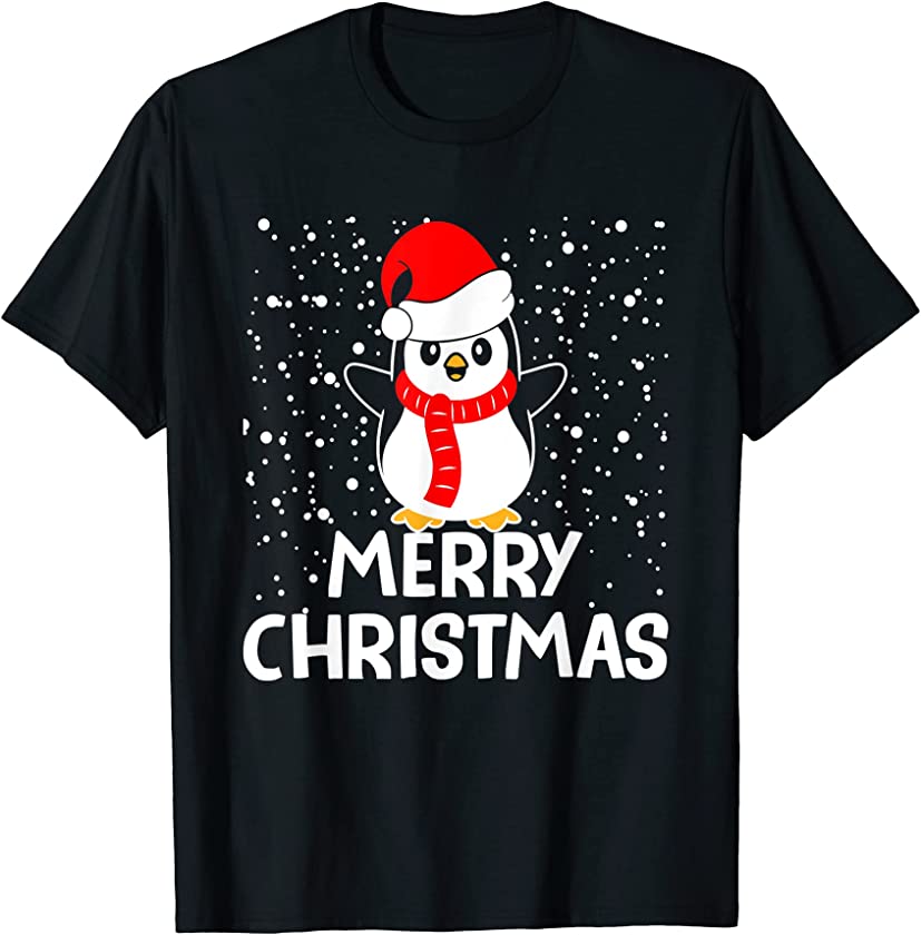 Merry Christmas Cute Penguin Animal Winter Xmas Bird Lover T-Shirt