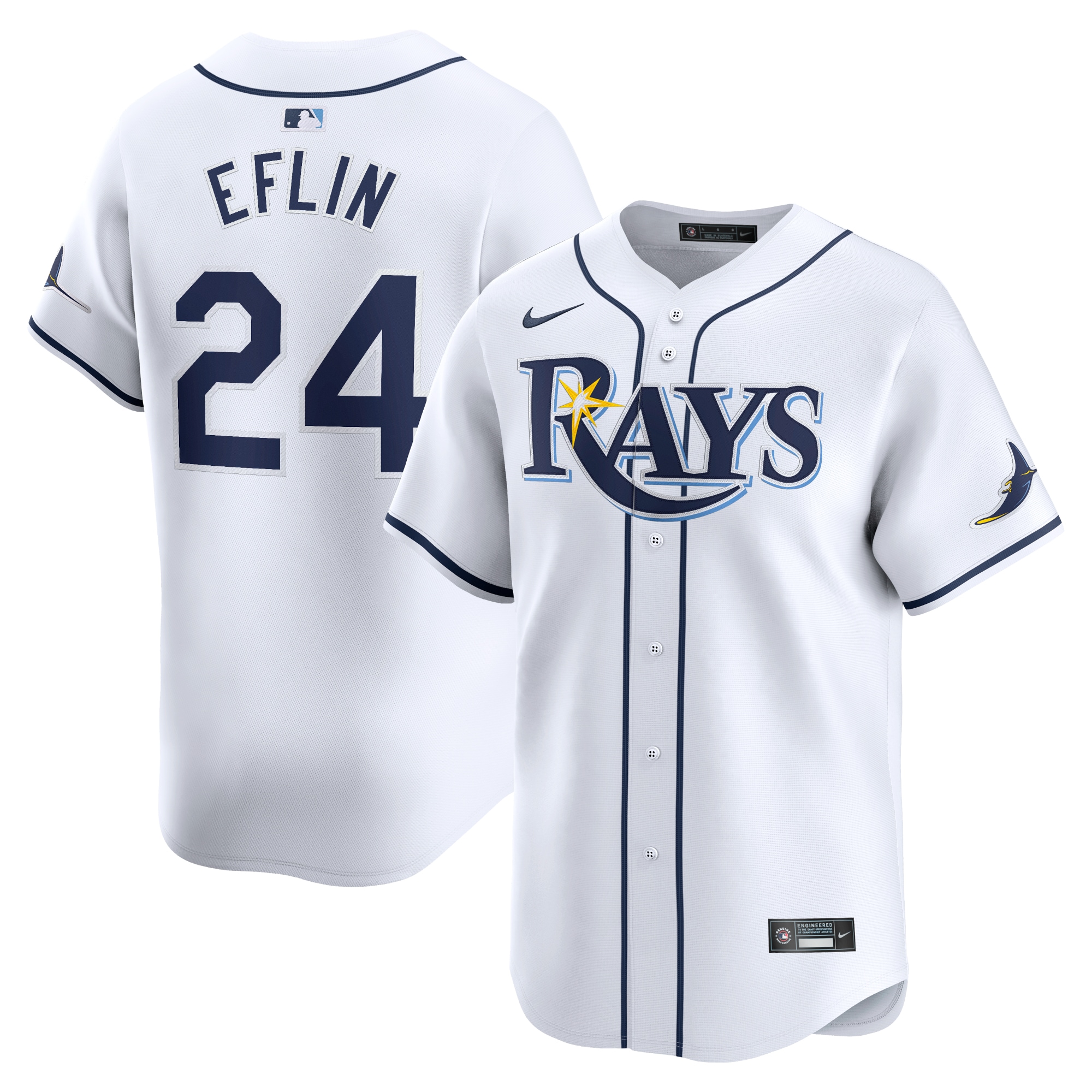 Zach Eflin Tampa Bay Rays Home Limited Player Jersey – White