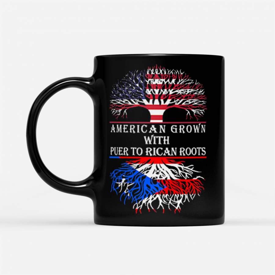 American Grown With Puerto Rican Roots – Black Mug