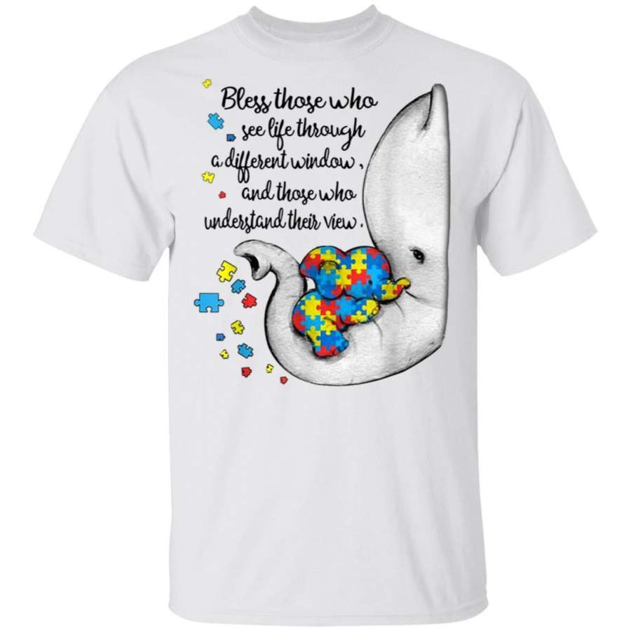 Autism awareness elephant shirts Bless those who see life through a different window shirt