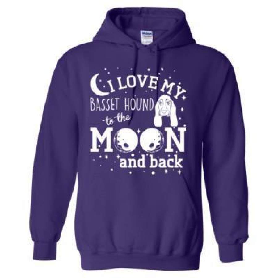 AGR I Love My Basset Hound To The Moon And Back – Heavy Blend™ Hooded Sweatshirt