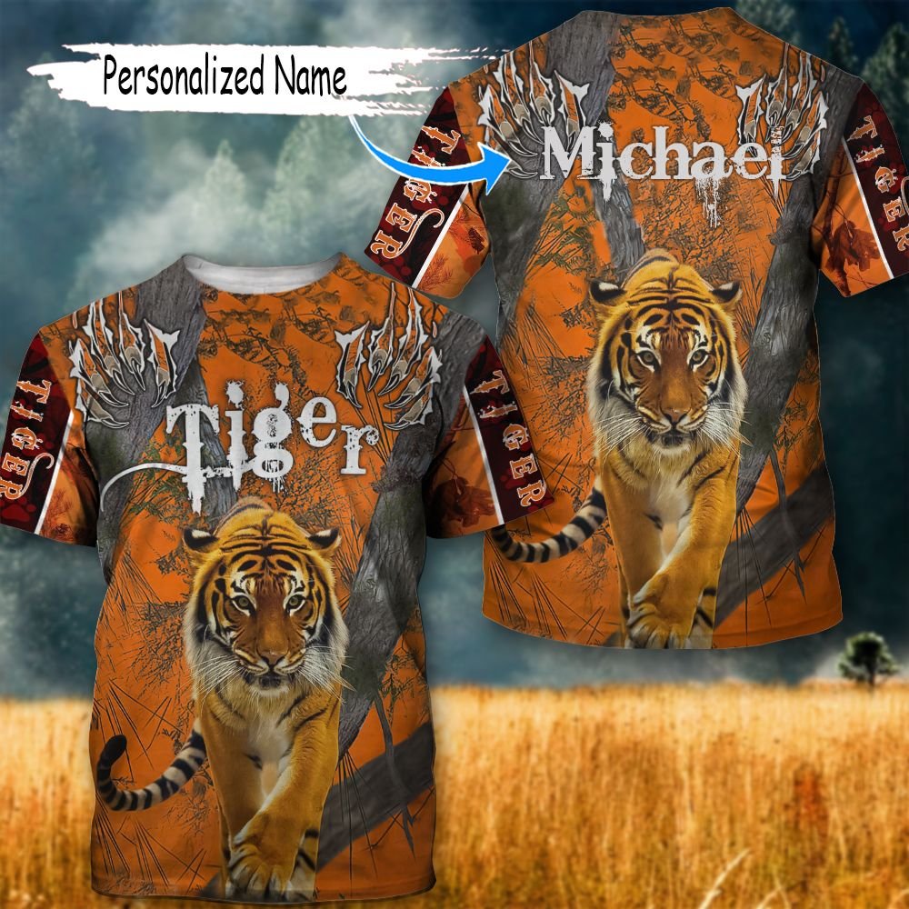 Tiger Ver02 Tthj140721Nvm Personalized Name Unisex 3D T-Shirt All Over Print