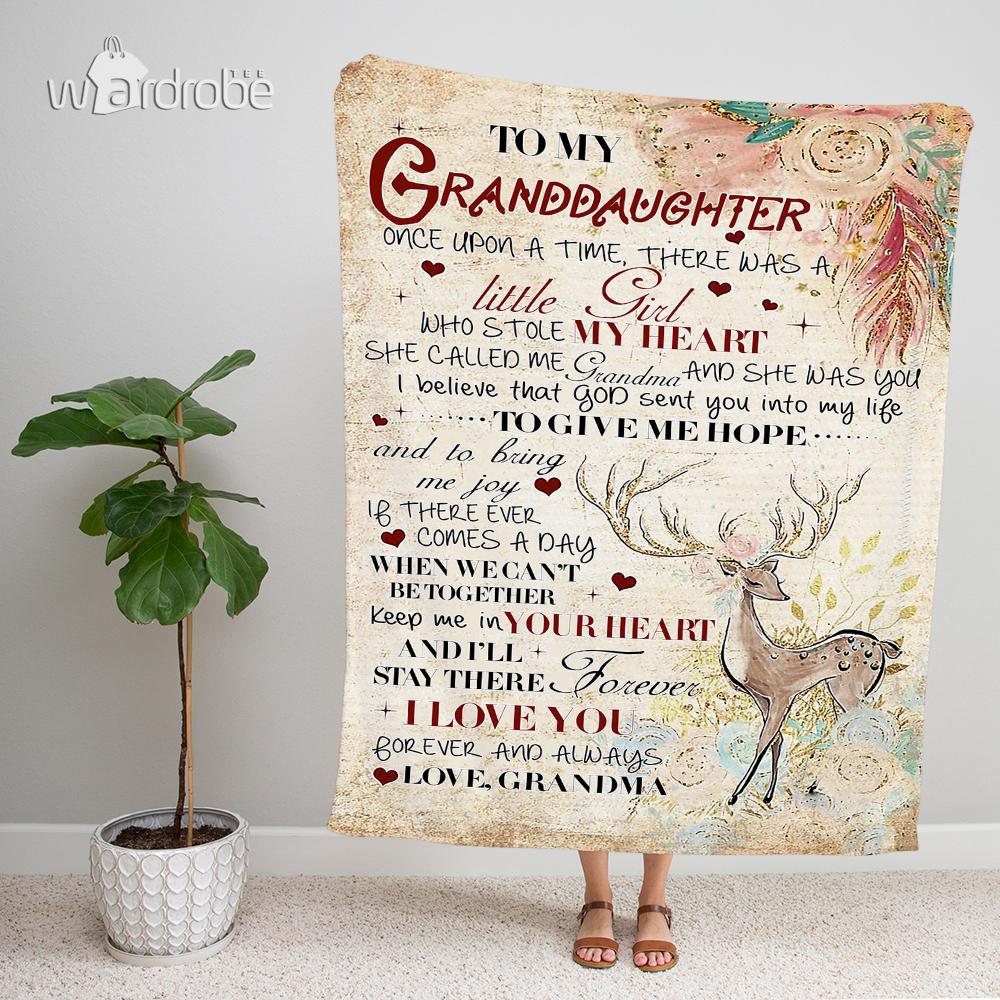 Custom Blanket Deer To My Granddaughter From Grandma – Gift For Granddaughter