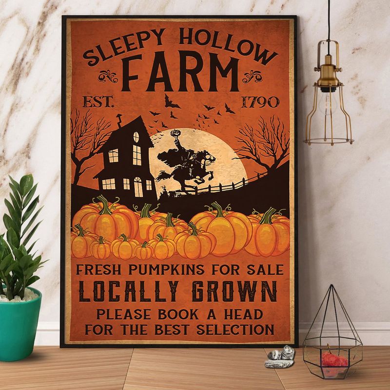 Sleepy Hollow Farm Halloween Poster Canvas Wall Decor Visual Art