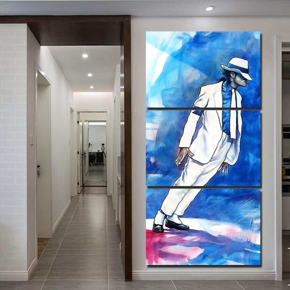 The King Of Pop Michael Jackson Celebrity 5 Panel Canvas Art Wall Decor