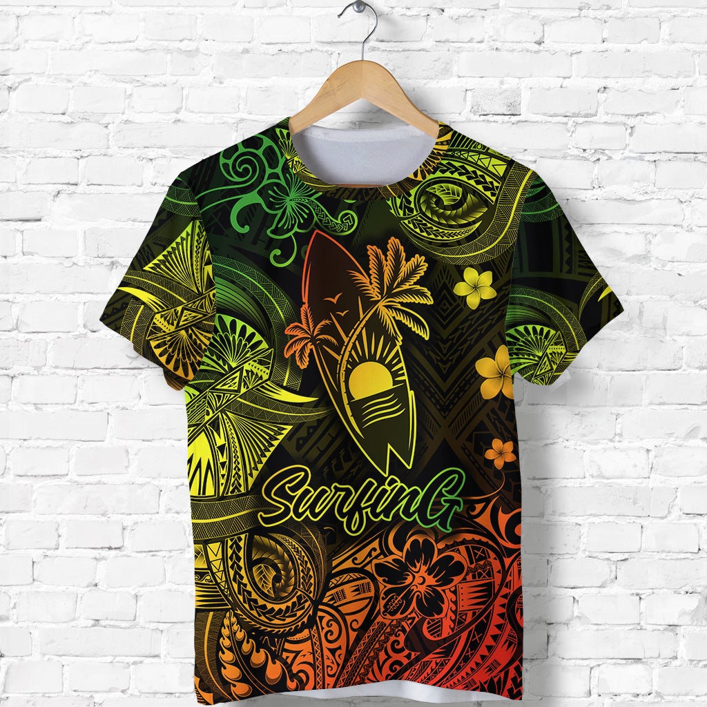 Hawaiian Surfing Polynesian T Shirt Unique Style Reggae Ha69642