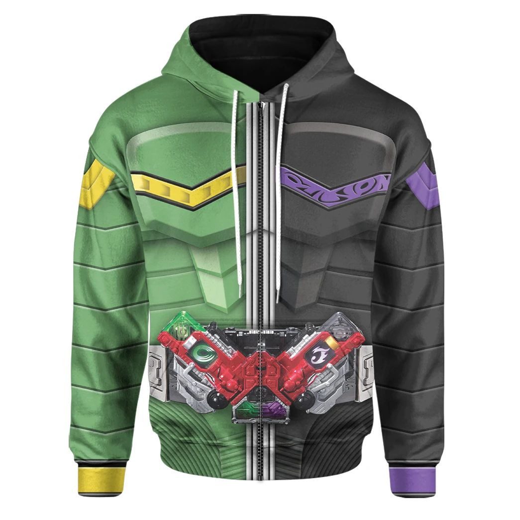 3D Kamen Rider W Cyclone Joker Form Custom Hoodie
