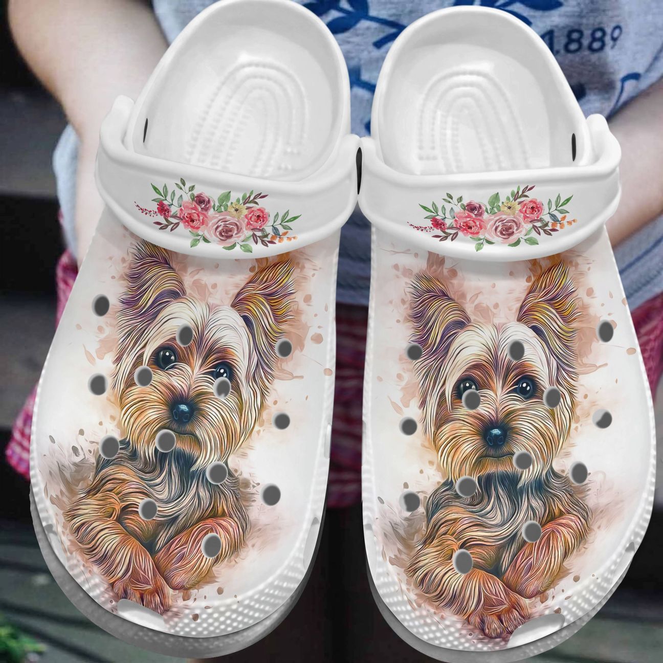 Yorkshire Personalized Clog, Custom Name, Text, Color, Number Fashion Style For Women, Men, Kid, Print 3D Cute Yorkie