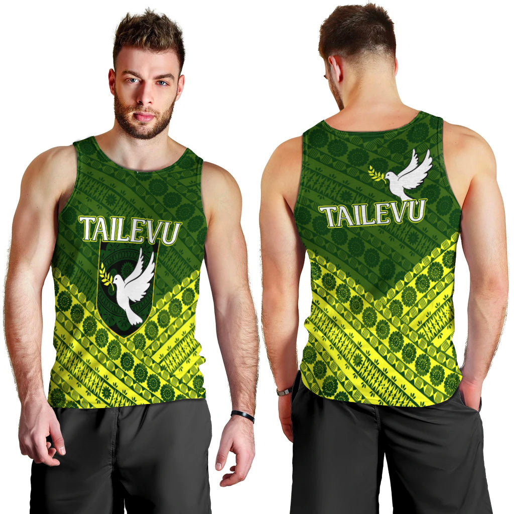 Tailevu Rugby Union Fiji Men’S Tank Top – Tapa Pattern – Lt12
