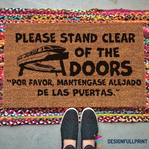 New Please Stand Clear Of The Door Coir Pattern All Over Printing Non-Slip Rubber Backing Doormat Or Coir Doormathg Por Favor Mantente Alejada De Las Puertas Felpudo