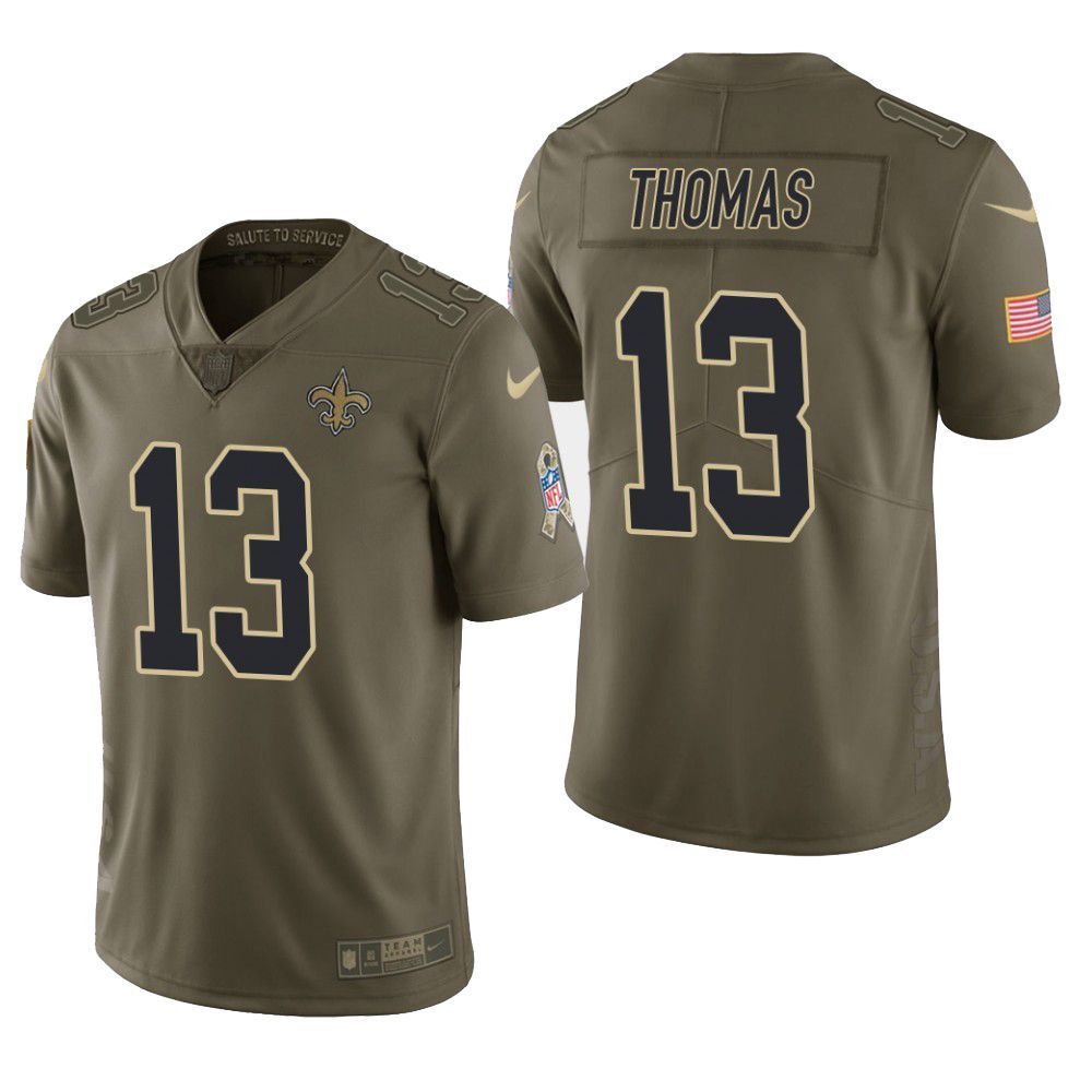 New Orleans Saints Michael Thomas Salute To Service Limited Olive Mens Jersey