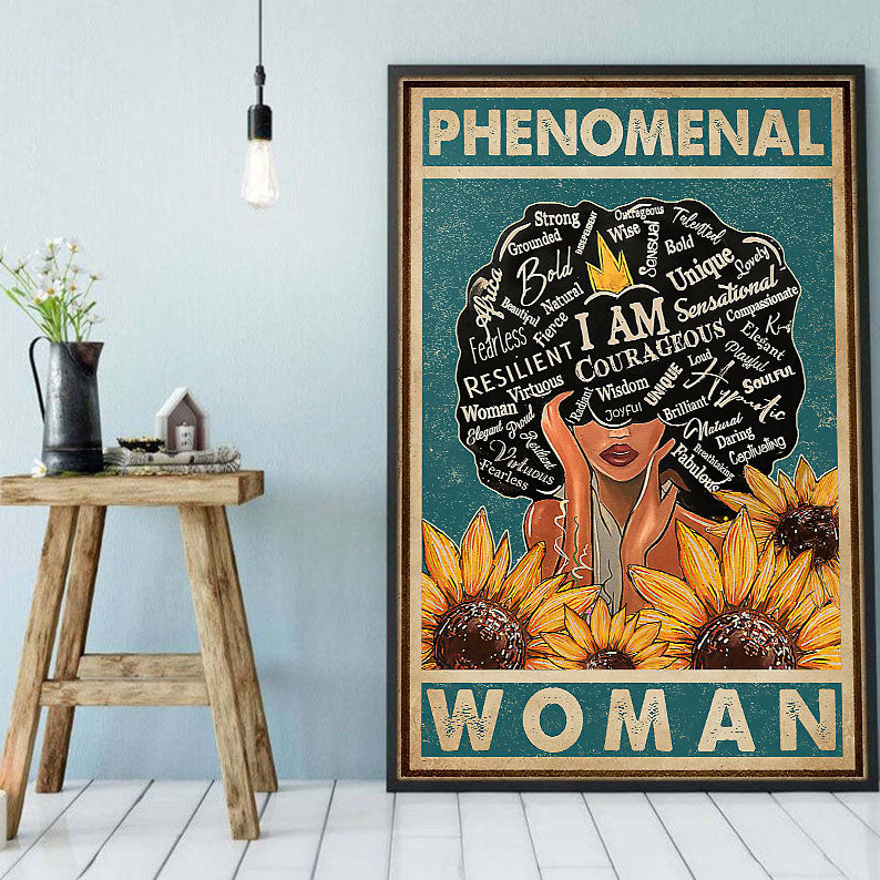 Black African Custom Canvas Modern Black History Month Poster Print Empowered Women African King Attractive Canvas Home Decoration