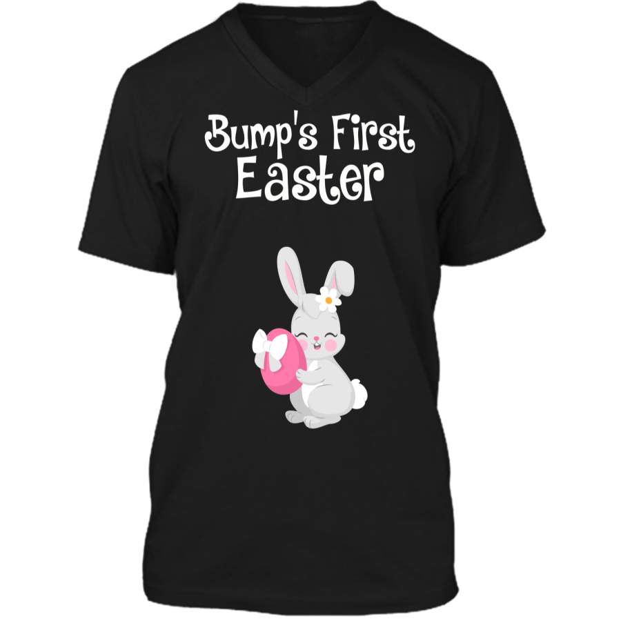 Baby Bumps First Easter Shirt – Bunny Pregnancy Easter Shirt Mens Printed V-Neck T