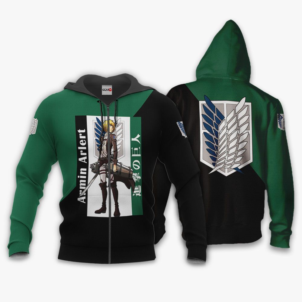 Armin Arlert Hoodie Shirt Attack On Titan Anime Zip Jacket