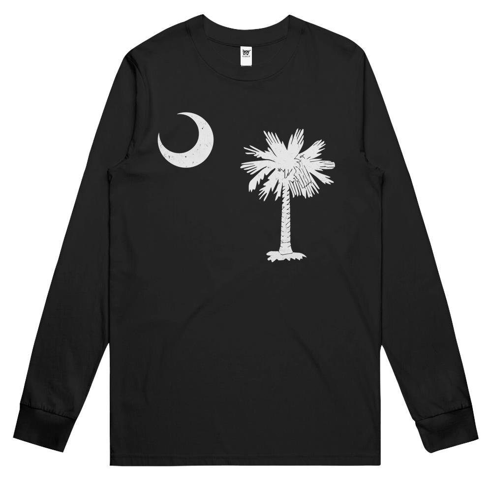 South Carolina State Flag Palmetto Tree Crescent Moon Sc Long Sleeve T Shirts