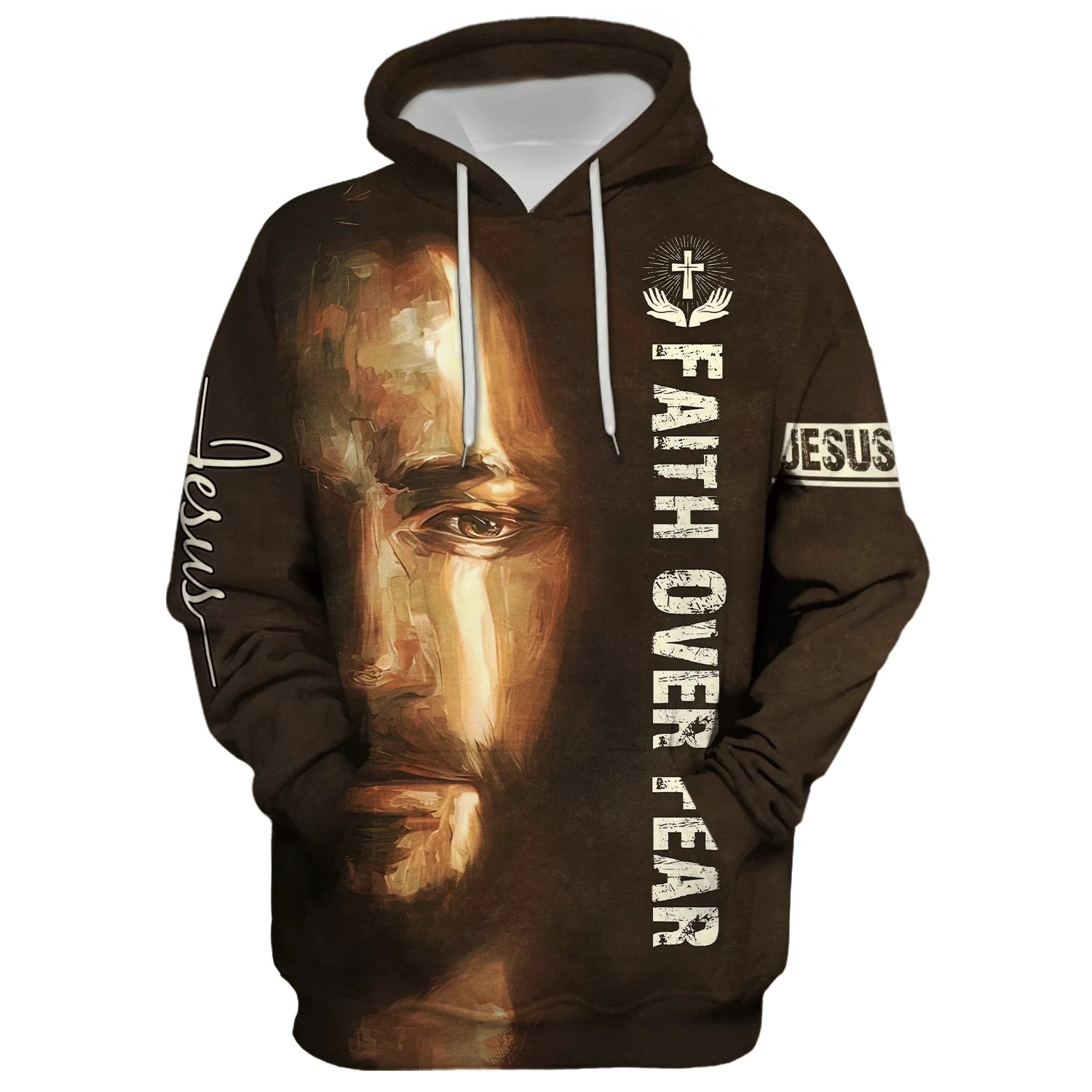 Jesus Faith Over Fear Hoodie Men & Women Christian Hoodie 3D Printed Hoodie