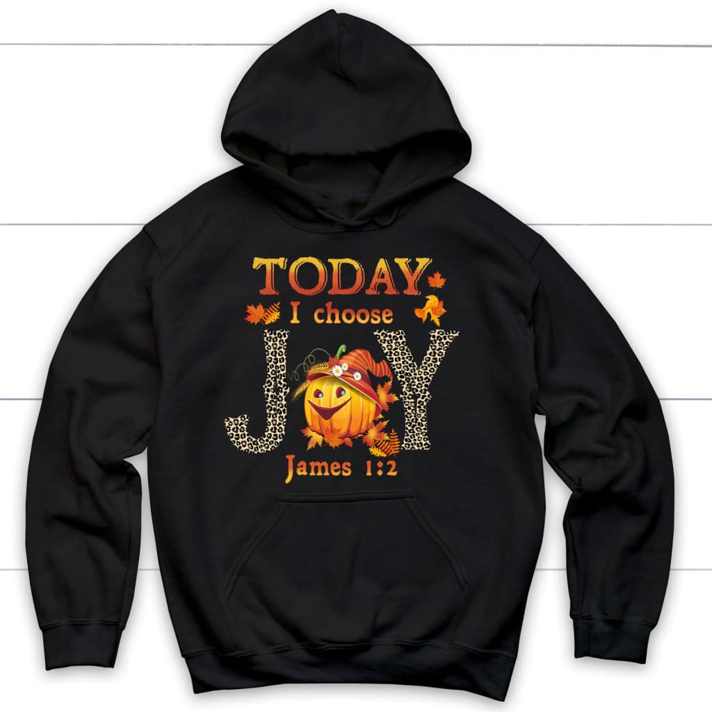 Today I Choose Joy James 1:2 Pumpkin Christian Hoodie – Autumn Thanksgiving Gifts