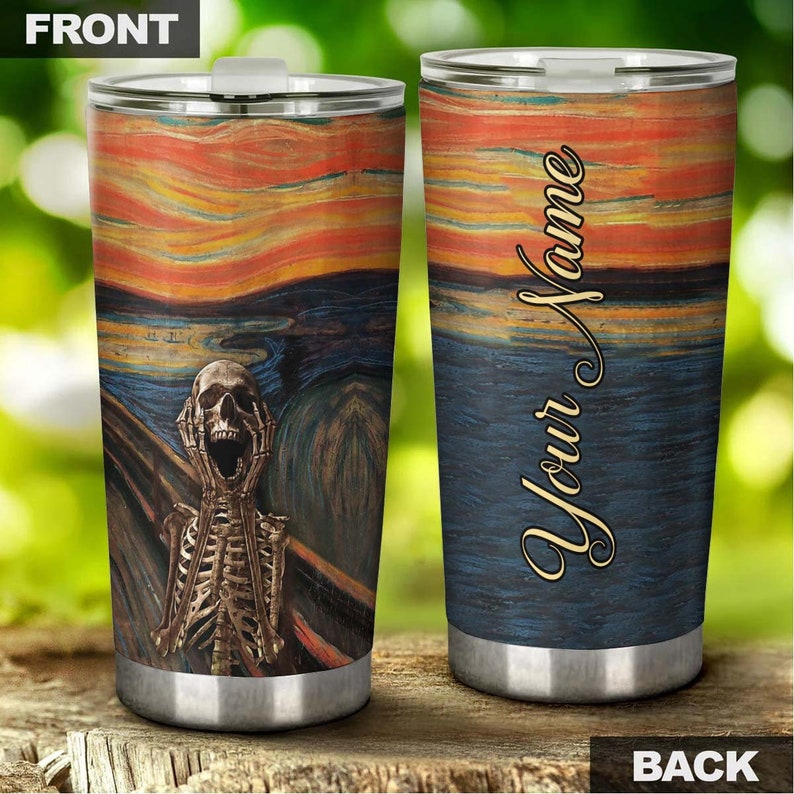 Skull Ahhh Sunset Sky Personalized Fancy Unique Tumbler-Skull Tumbler-Skull Birthday Gift Christmas Gift For Her For Him