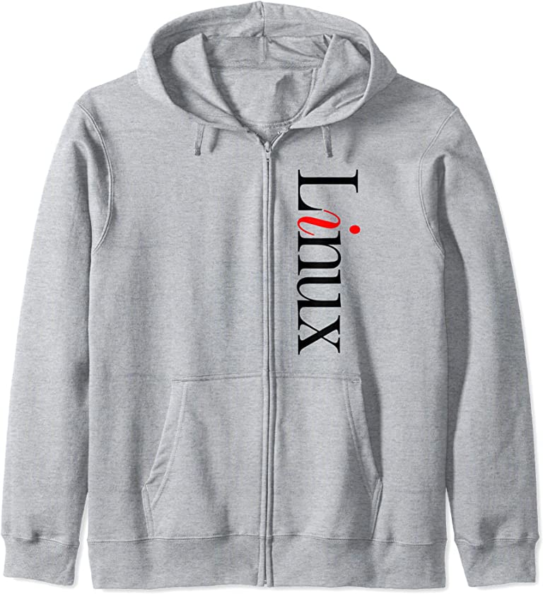 Linux Logo + Linux Tux Penguin (On Back) Software Engineer Zip Hoodie