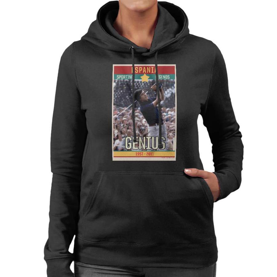 Sporting Legends Poster Espania Seve Ballesteros Genius British Open Golf 1972 Women’s Hooded Sweatshirt
