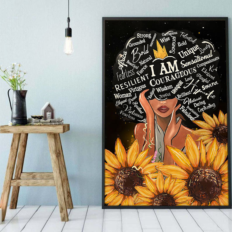 Black American Canvas Art Modern Afrocentric Poster Black Queen Black Man Glamorous Wall Decor At Home