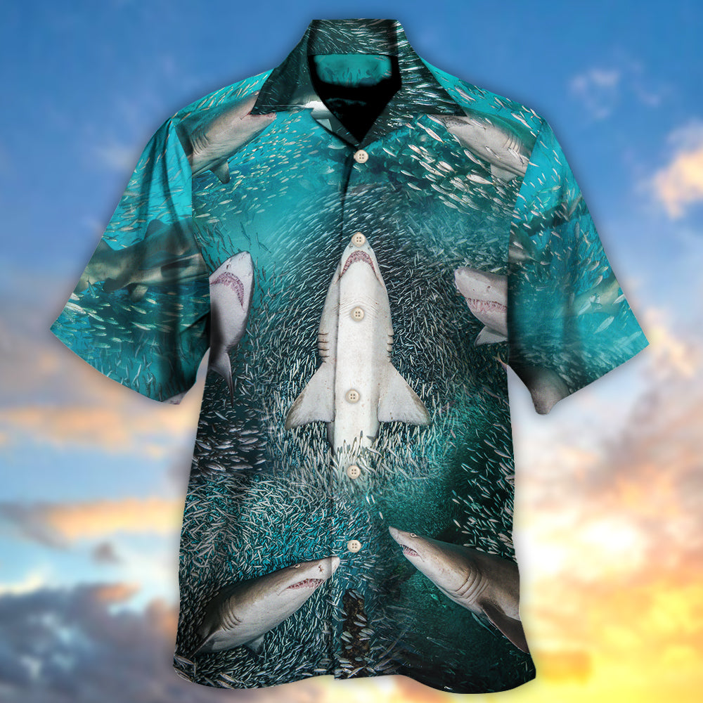 Shark’S Buffet Thousands Of Sardines Hawaiian Shirt