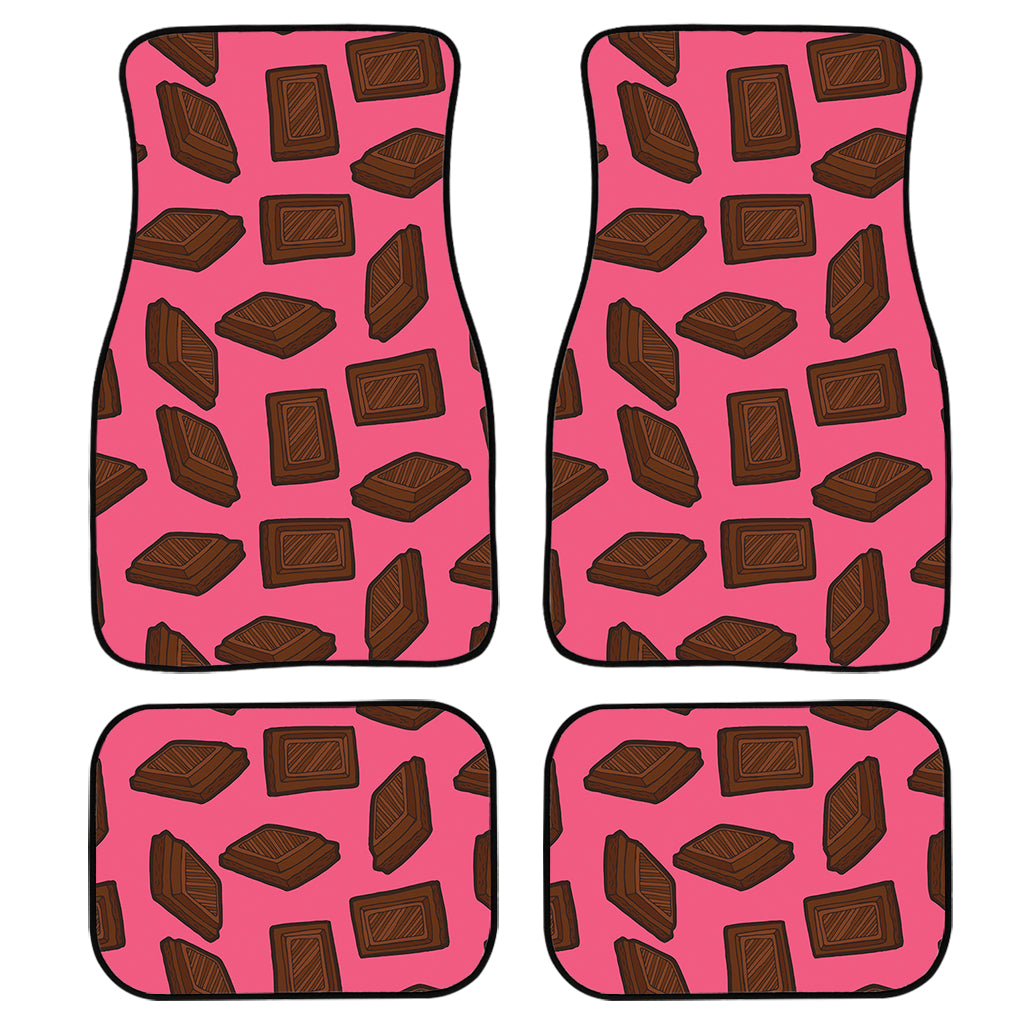 Pieces Of Chocolate Pattern Print Front And Back Car Floor Mats, Front Car Mat