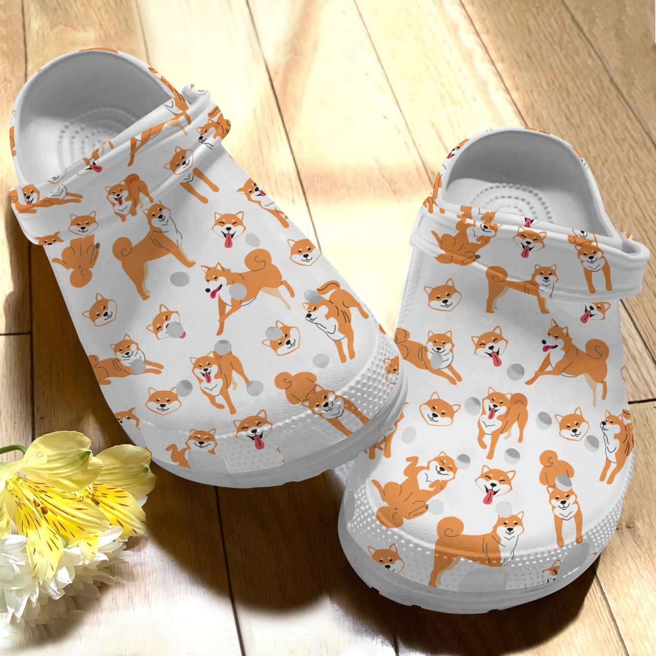 Dog Personalize Clog, Custom Name, Text, Fashion Style For Women, Men, Kid, Print 3D Shiba Inu V5