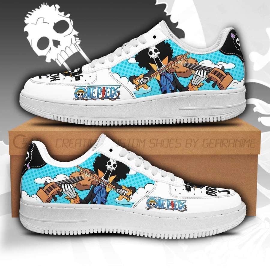 Brook Air Sneakers Custom One Piece Anime Shoes Fan PT04