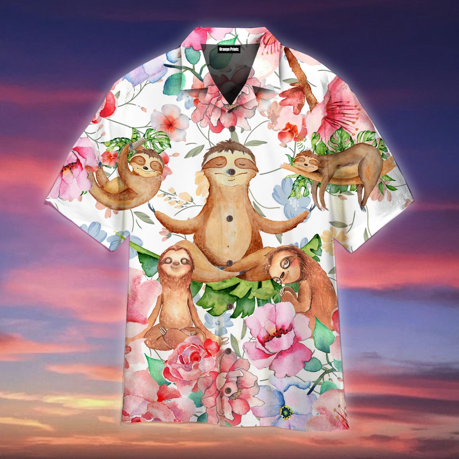 Flower Yoga Sloth Tropical Hawaii Shirt For Men Women Adult Ha528