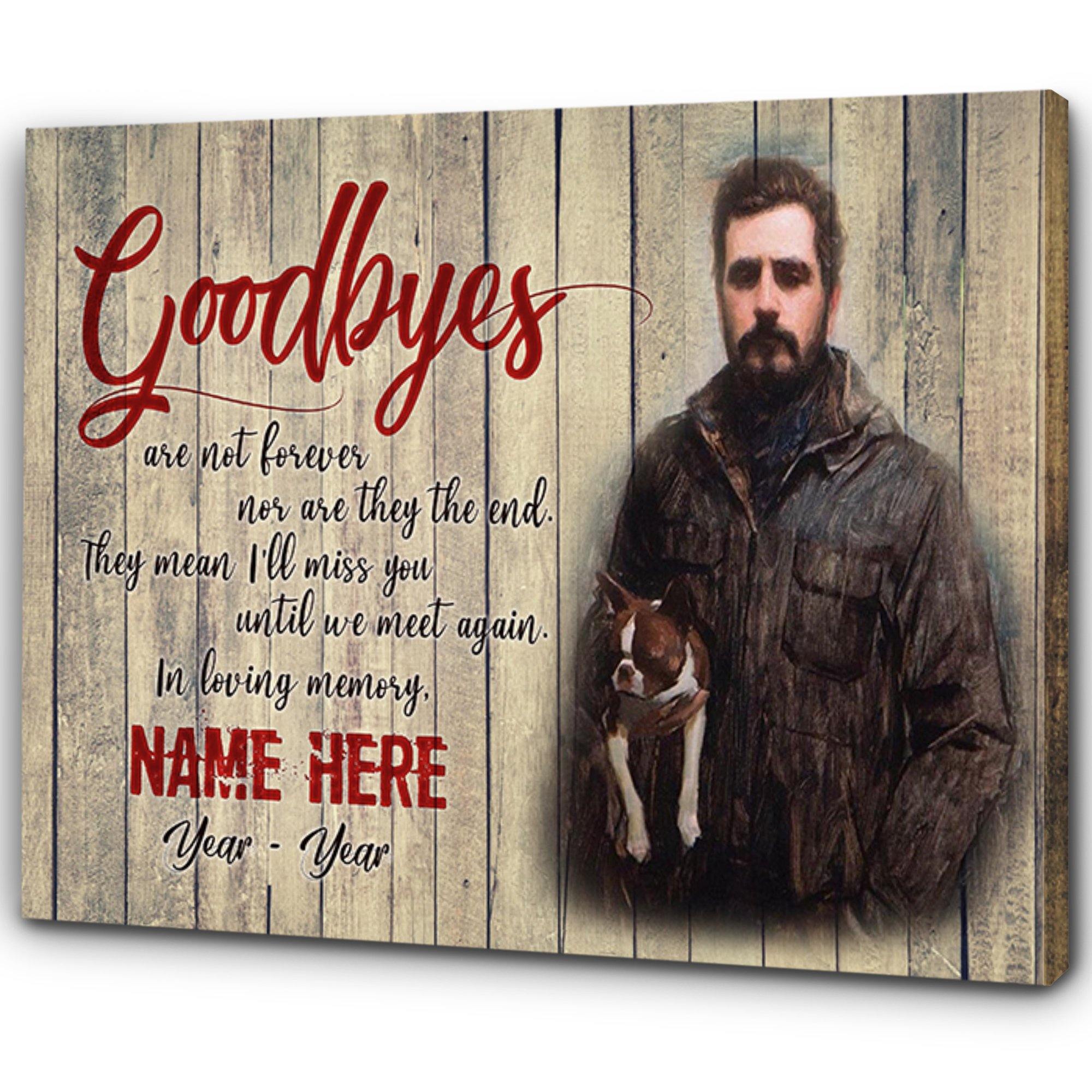 [Personalized Name, Date & Photo] Goodbye Gift For Family Home Decor Wall Art Canvas Memorial Home Decor