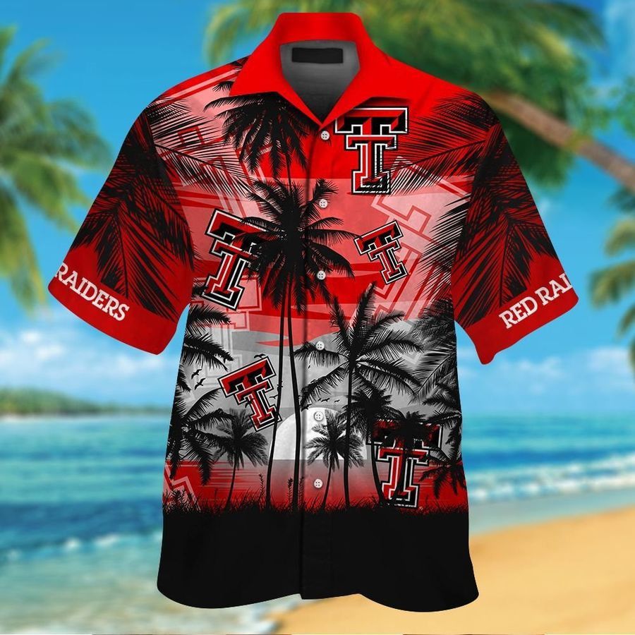 NCCA Texas Tech Red Raiders Coconut Tree Hawaiian Shirt V1 Aloha Shirt