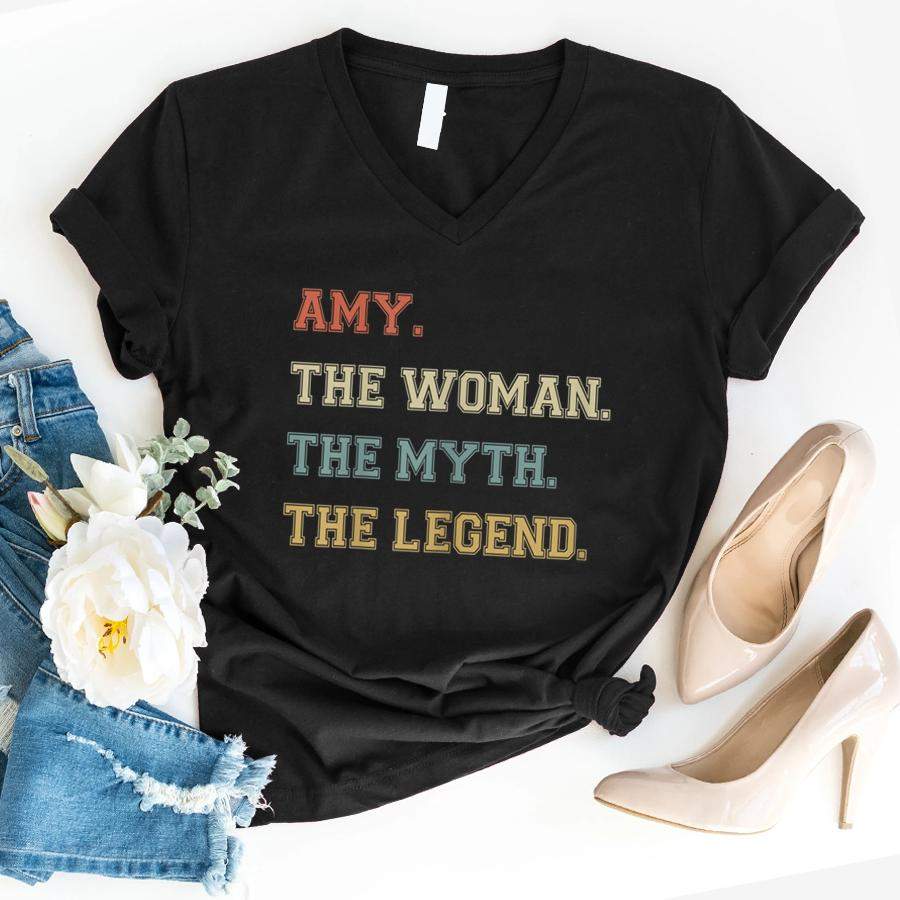 The Name Is Amy The Woman Myth And Legend Varsity Style  V-Neck