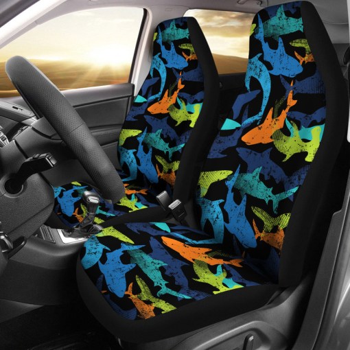 Colorful Shark Universal Fit Car Seat Covers 5616