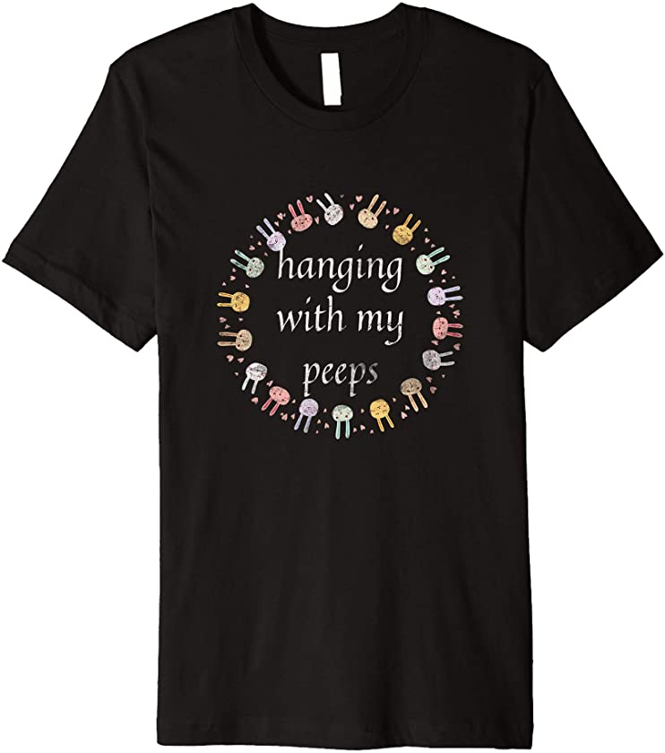 Colorful Bunnies Hanging With My Peeps Cute Rabbit Design Premium T-Shirt