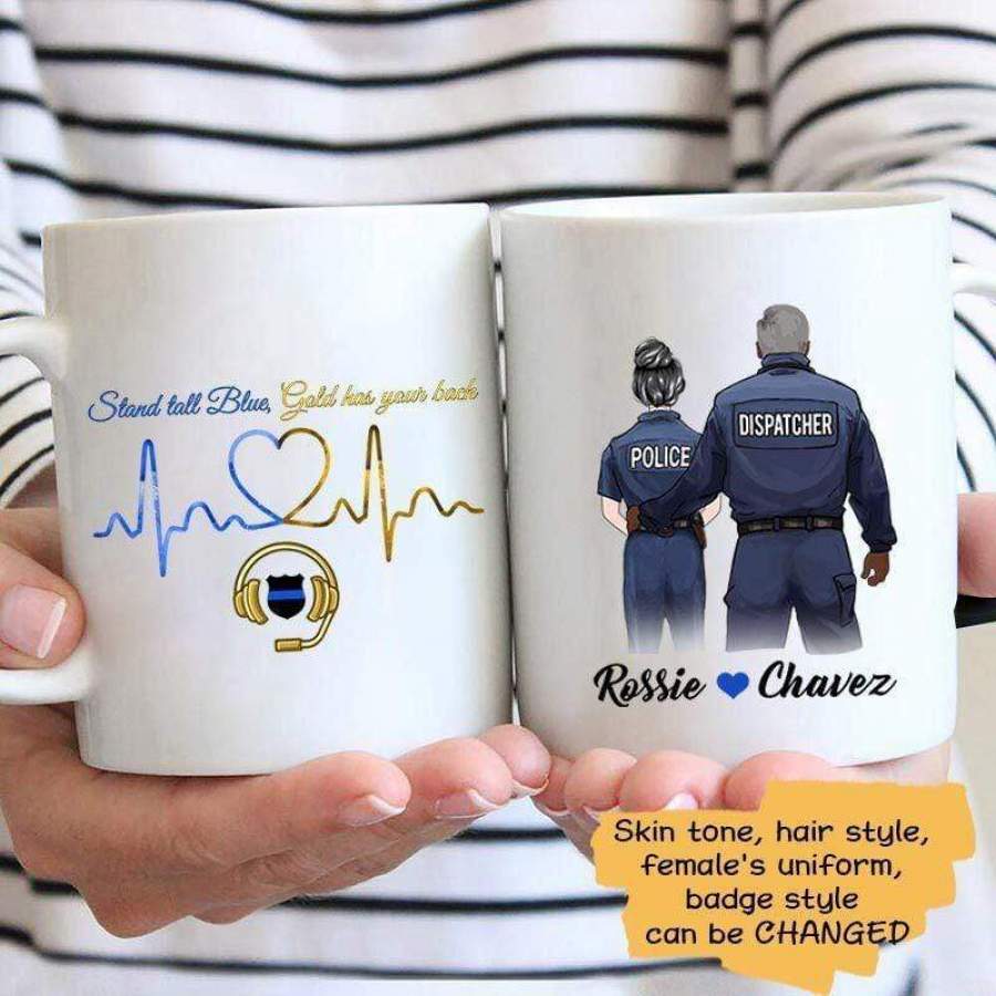 TBL – Female Police x Male Dispatcher Couple Personalized Mug