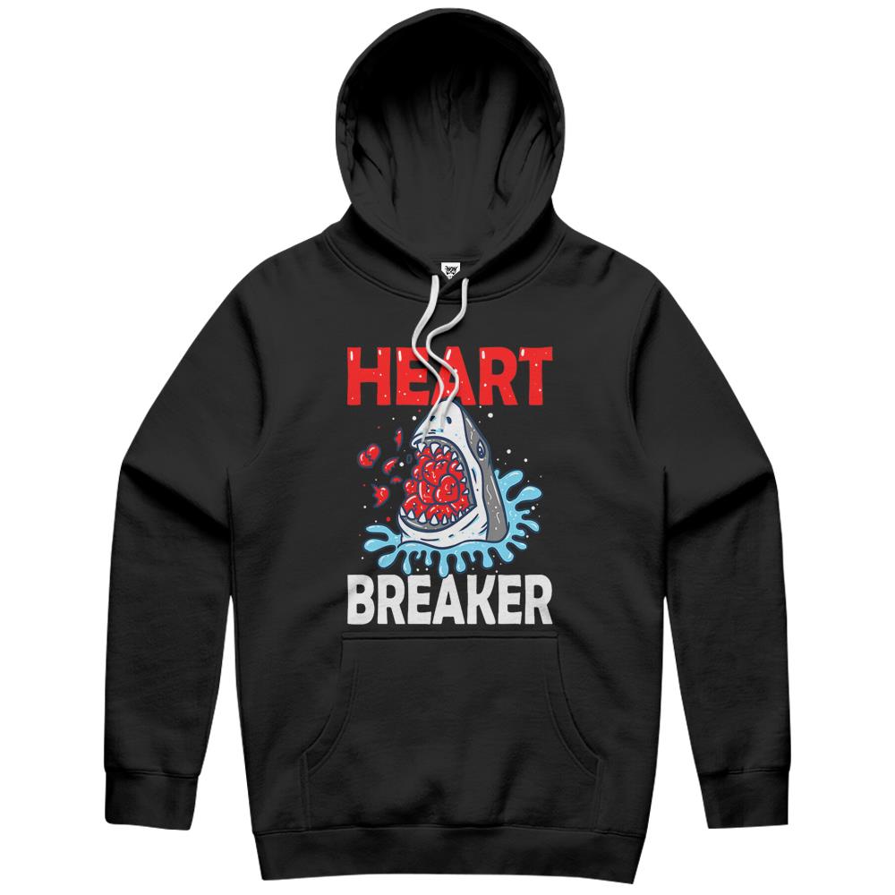 Valentines Day Shark Heart Breaker Funny Boys Hoodie