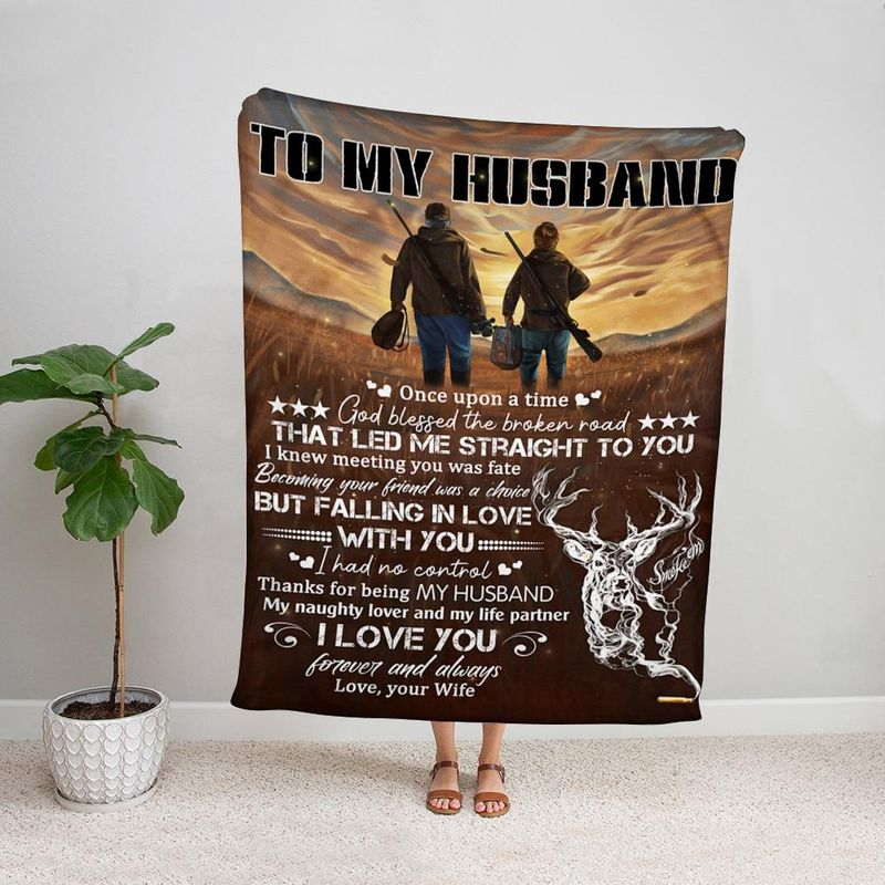 Personalized To My Husband Fleece Blanket From Wife I Love You Forever And Always Father And Son 8006